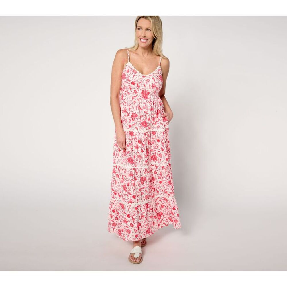 Destination 365 Women's Petite Dress PXL Printed Sleeveless Multi-colored